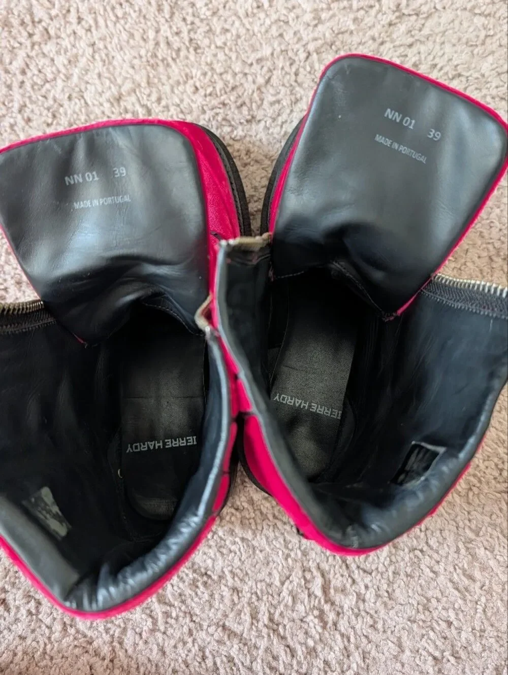 Pierre Hardy Womens Fuschia Pink Machina Platform Front Zip Ankle Boots Size 9
